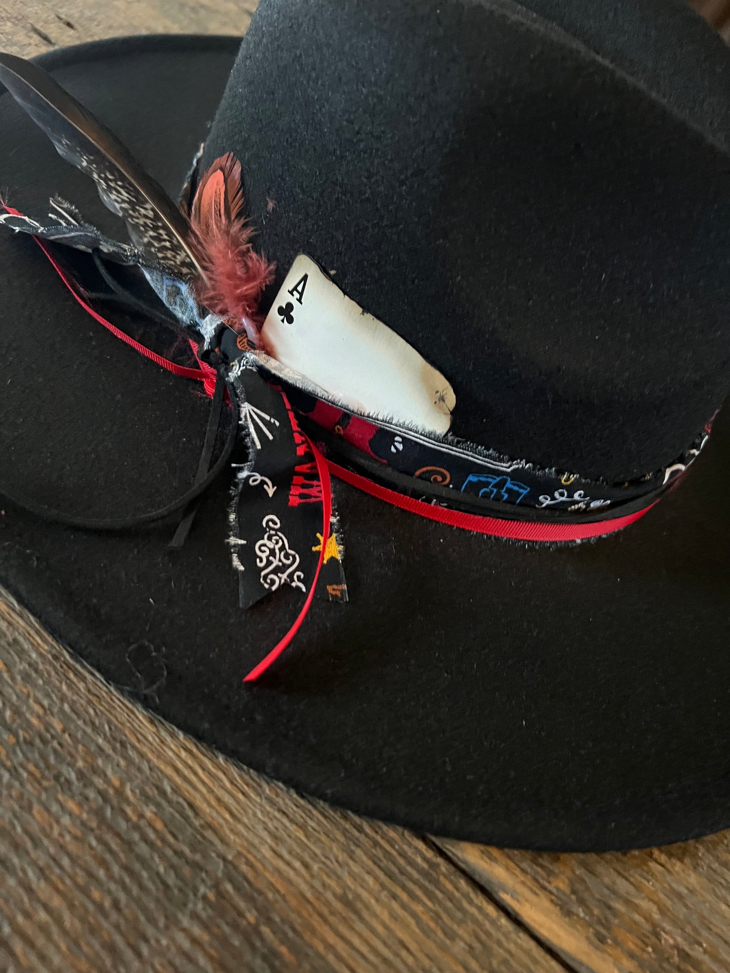 #145 - Ace of Clubs Western Black Hat