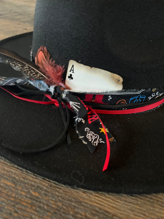 #145 - Ace of Clubs Western Black Hat