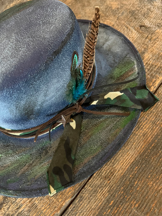 #149 - Camo and Denim Western Rancher Hat
