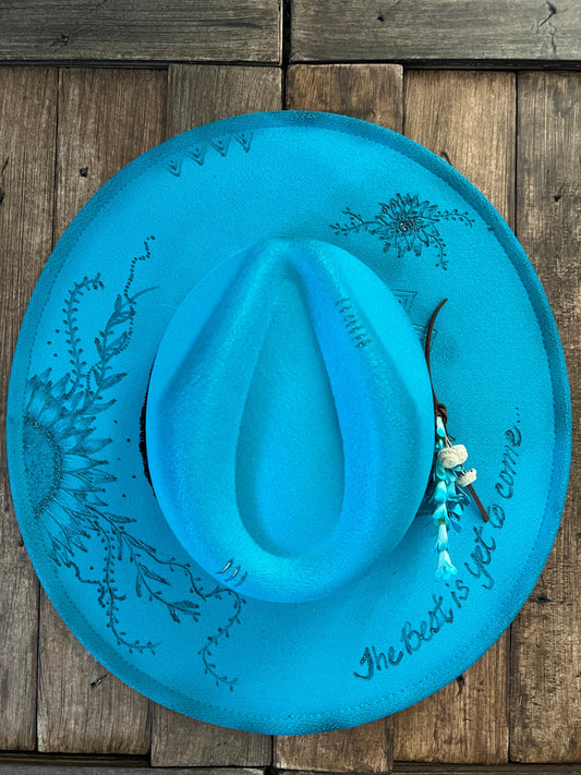 #128 - The Best is Yet to Come Turquoise Western Hat