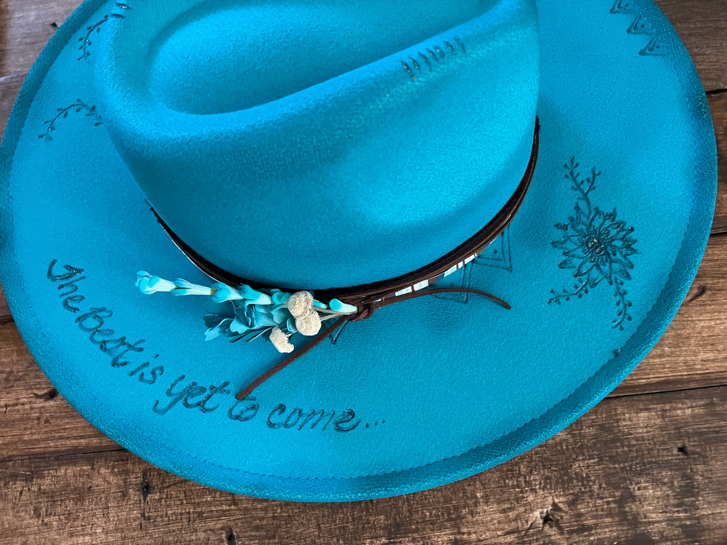 #128 - The Best is Yet to Come Turquoise Western Hat