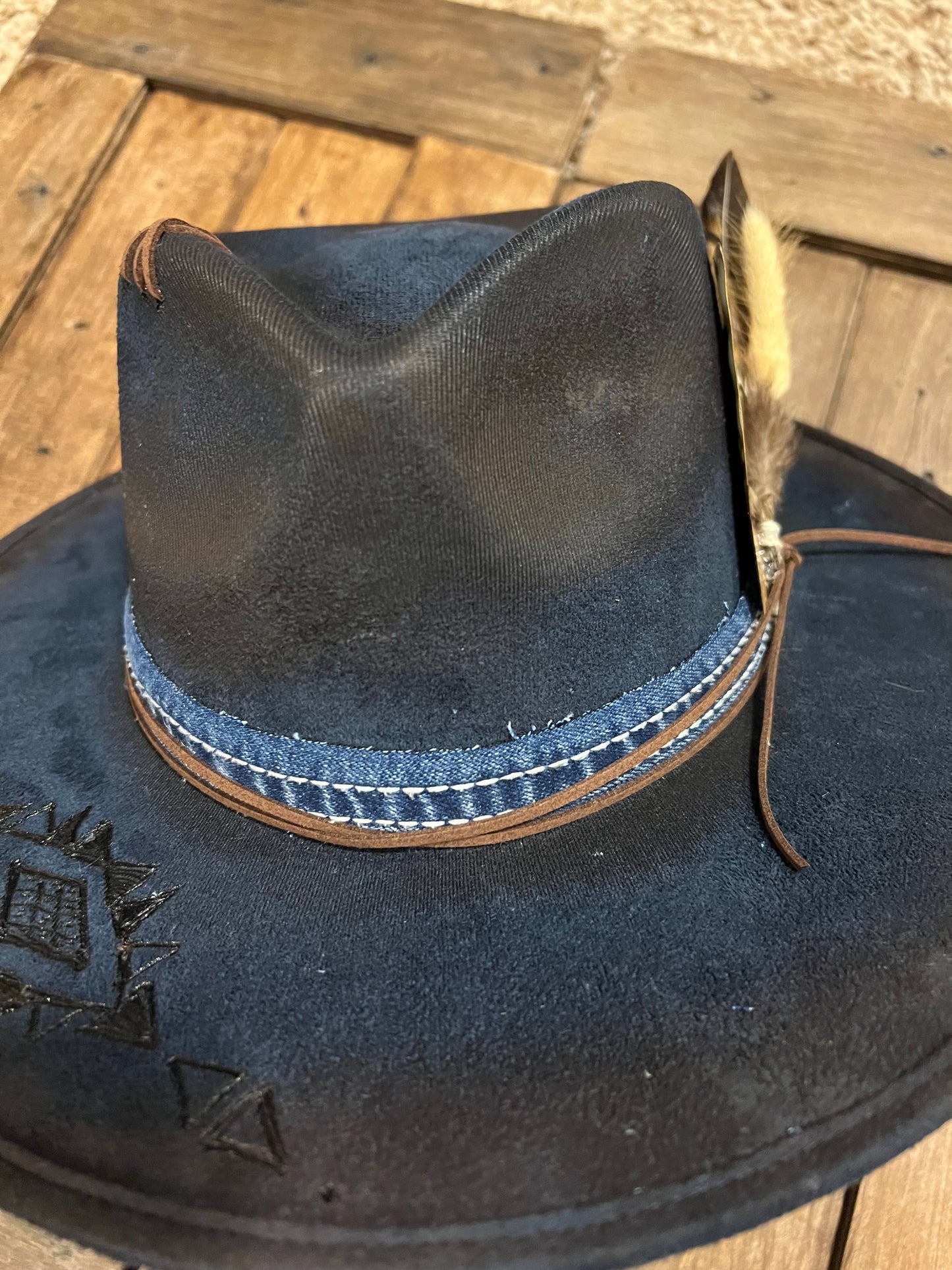 #121 - Old Blue Western or Rancher Hat