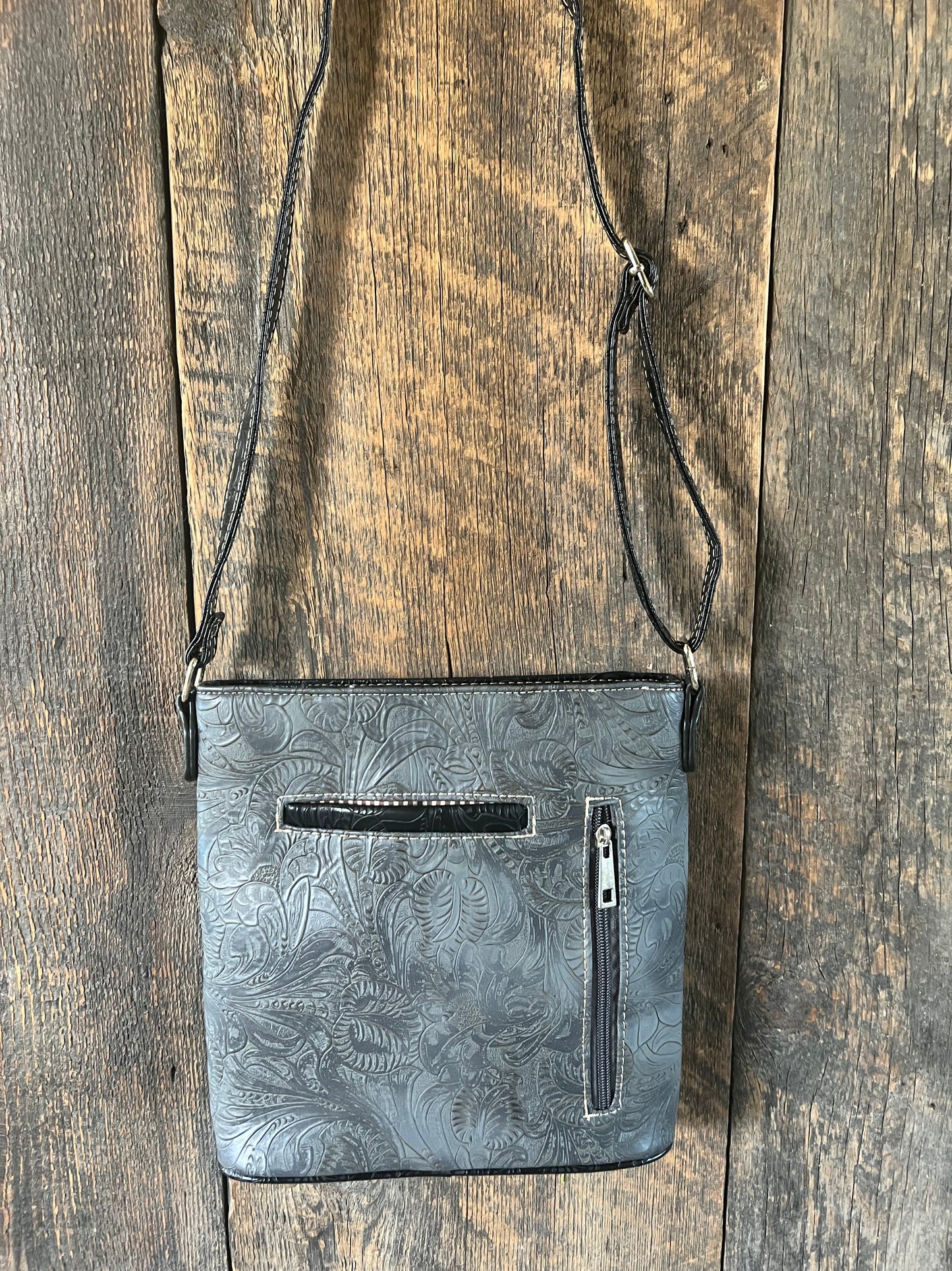 #235-BG Western Daisy Messenger Style Purse and Concealed Carry Pocket