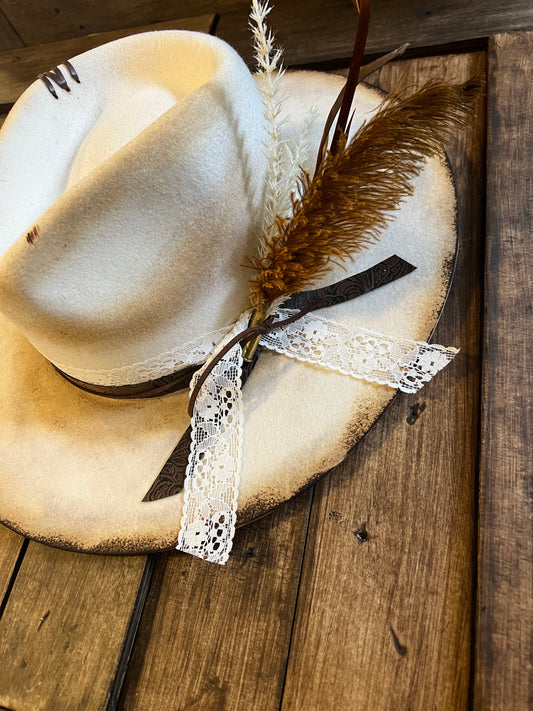 #134 - Leather and Lace Rancher Hat
