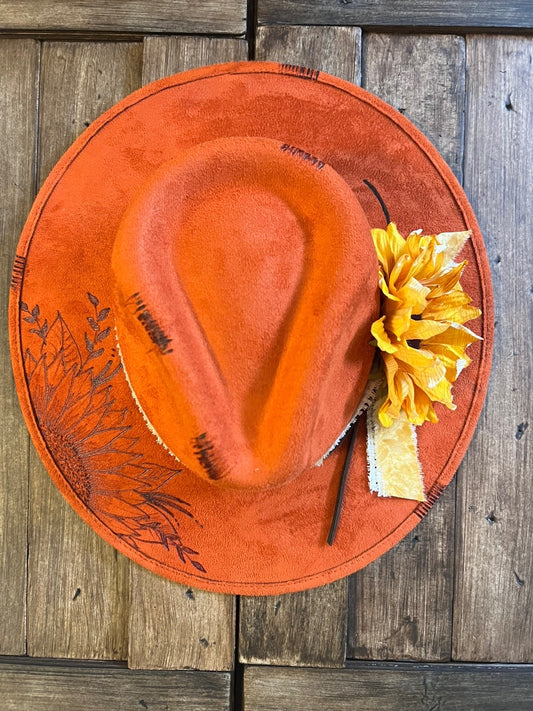 #130 - Terra Cotta Sunflower Rancher Hat