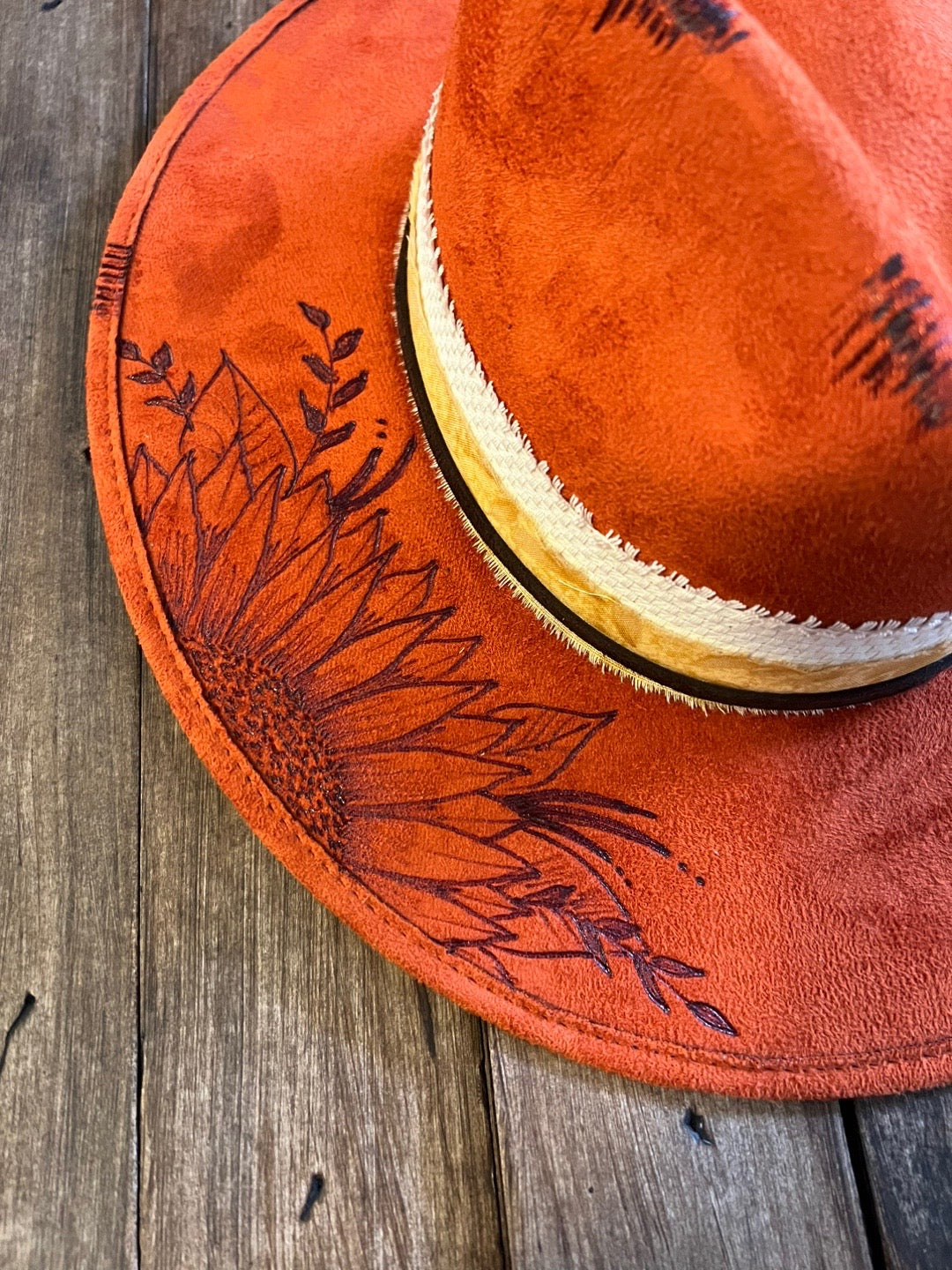 #130 - Terra Cotta Sunflower Rancher Hat