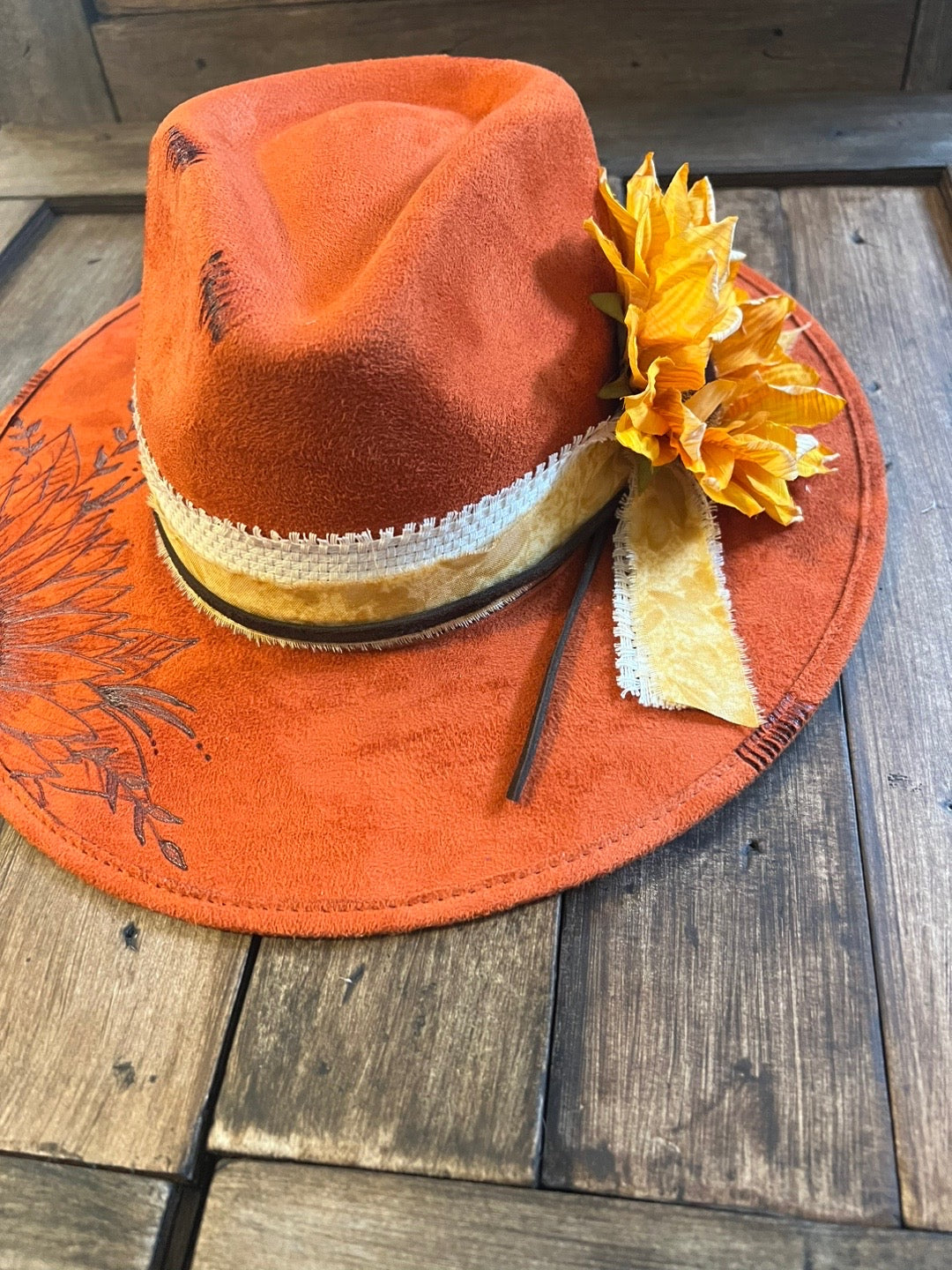 #130 - Terra Cotta Sunflower Rancher Hat