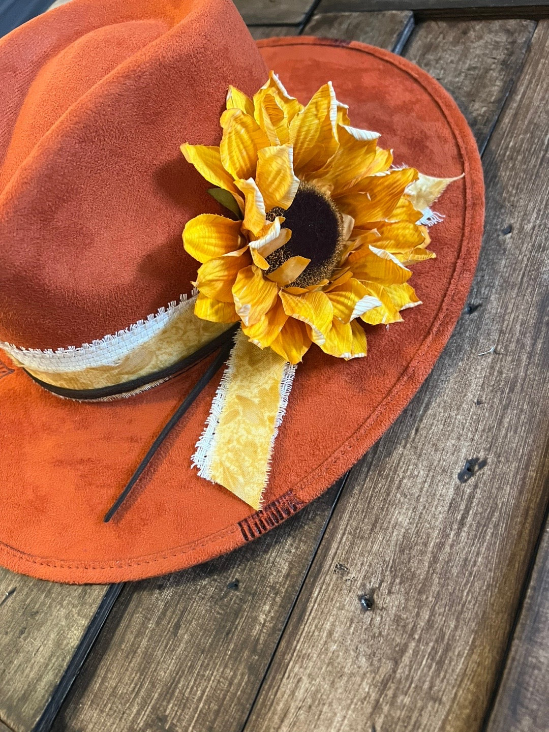 #130 - Terra Cotta Sunflower Rancher Hat