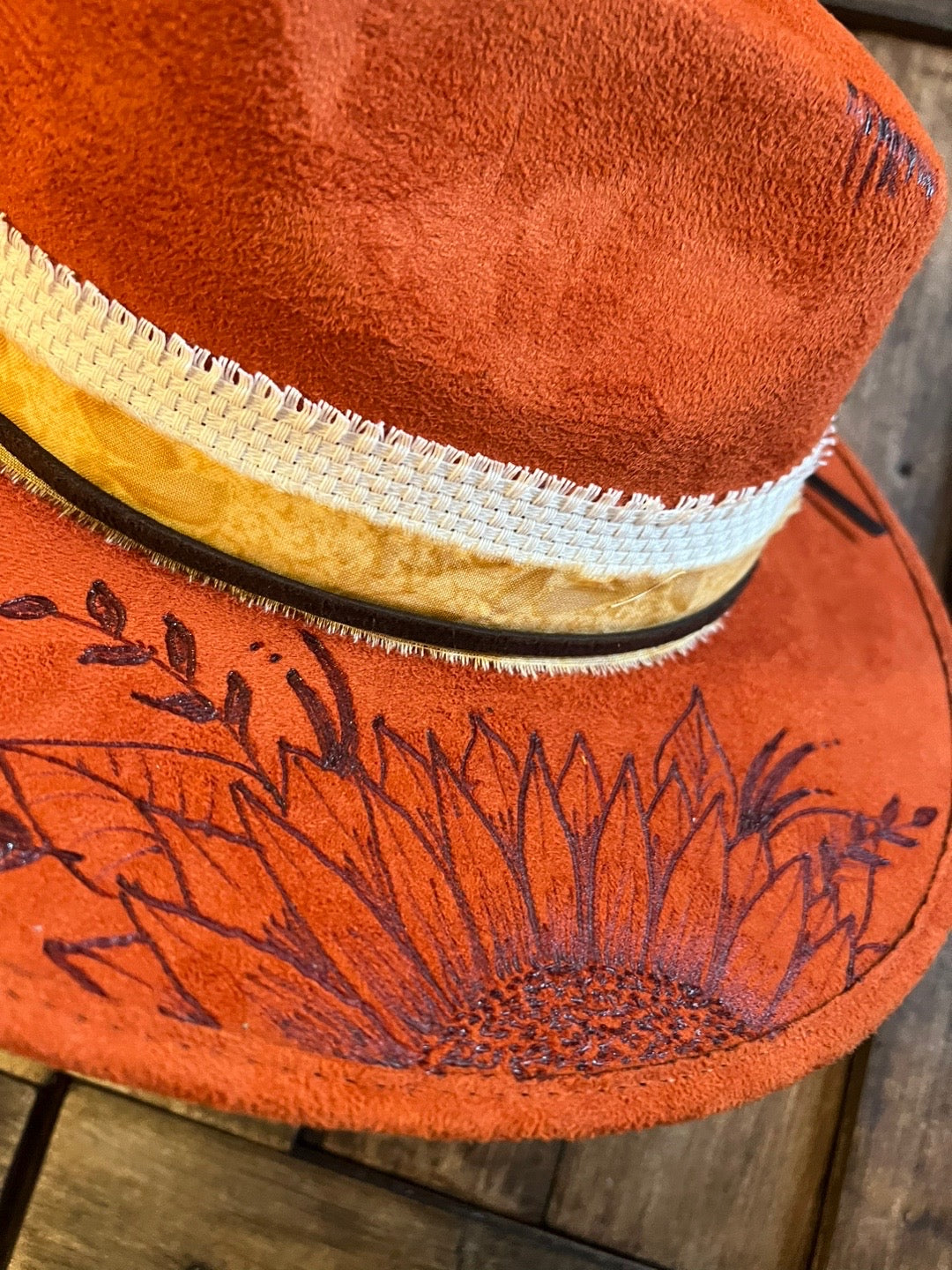 #130 - Terra Cotta Sunflower Rancher Hat