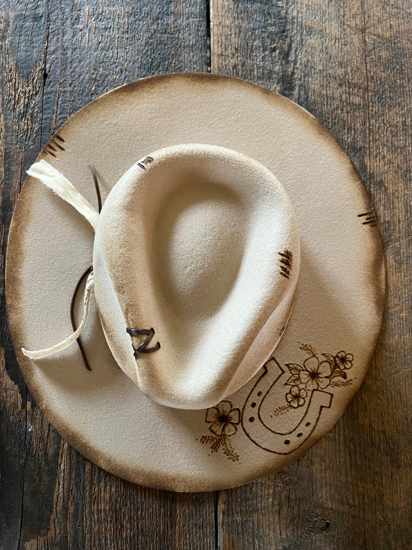 #161 - Floral Horseshoe Rancher Hat