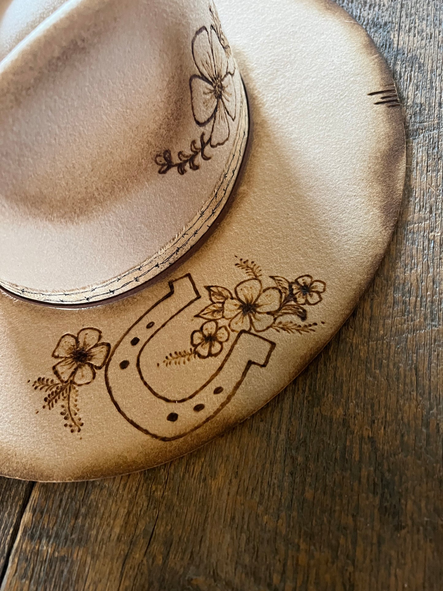 #161 - Floral Horseshoe Rancher Hat