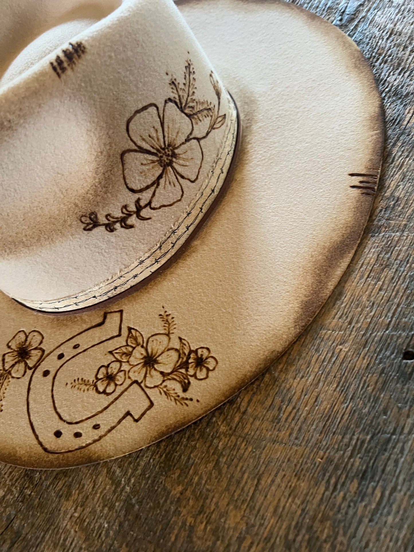 #161 - Floral Horseshoe Rancher Hat