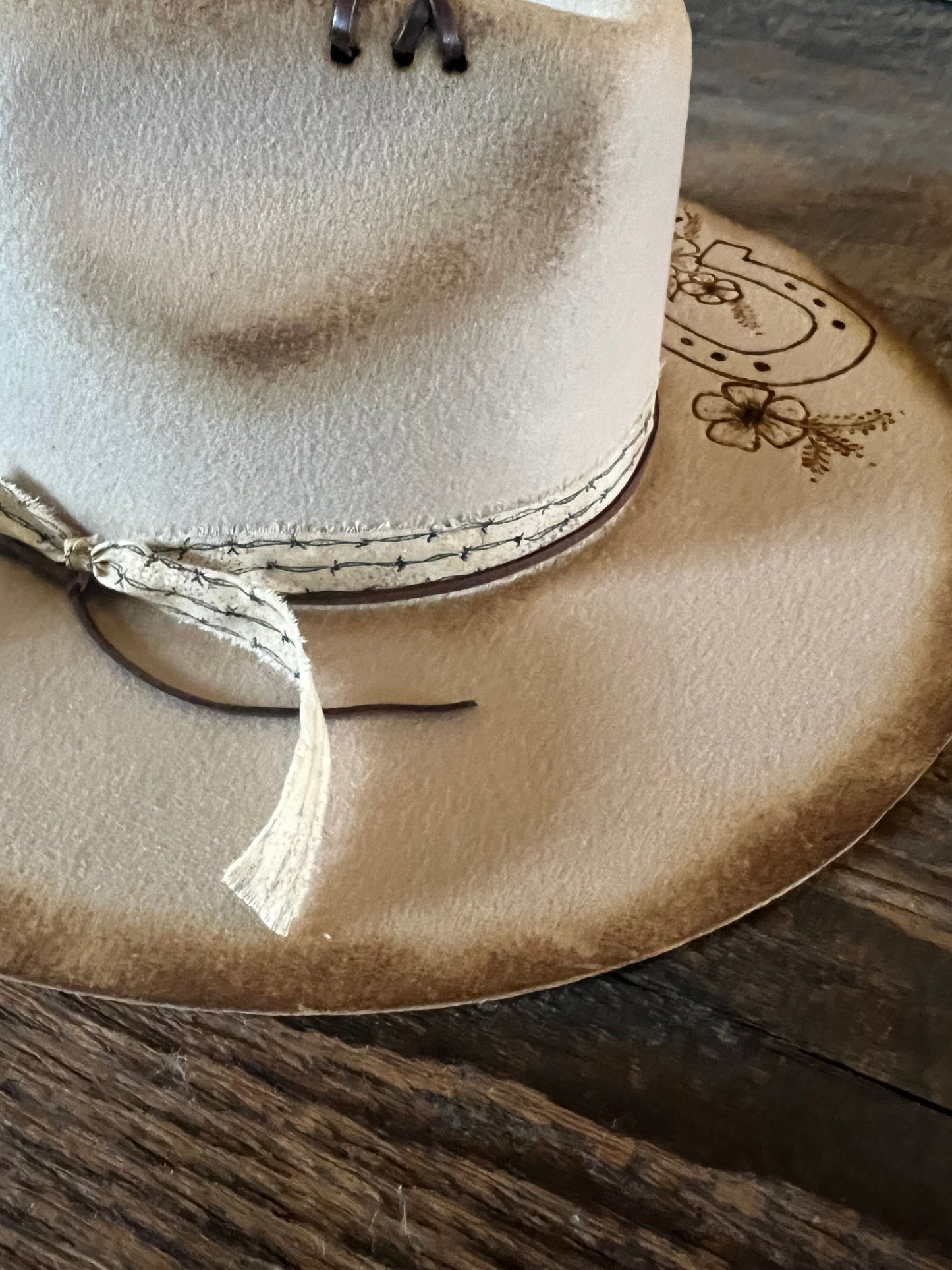 #161 - Floral Horseshoe Rancher Hat